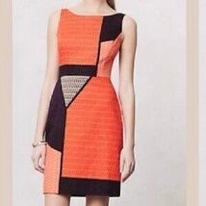 Anthropologie Swallowtail Sleeveless Sheath by Tabitha Size 10 Colorblock Dress